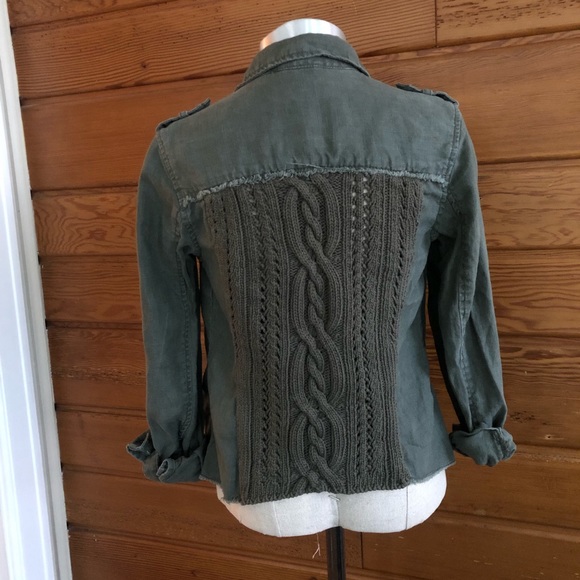 Olive Green Sweater Button up - Picture 3 of 4